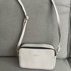 Kedzie White Pebbled Crossbody Bag